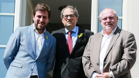 Quim Torra durante su visita a Waterloo Quim Torra durante su visita a Waterloo