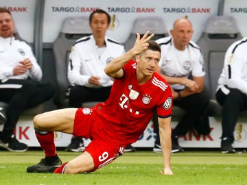 Lewandowski, durante un partido con el Bayern