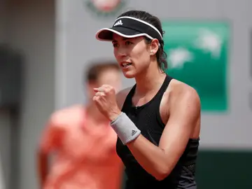 Muguruza celebra su victoria ante Ferro Muguruza celebra su victoria ante Ferro