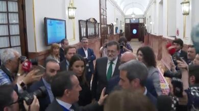 Mariano Rajoy sale del debate parlamentario sobre su moción de censura sin hacer declaraciones