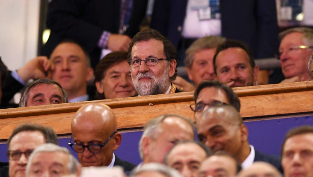 Mariano Rajoy, en el palco viendo la final de la Champions entre Real Madrid y Juventus