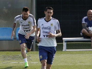 Messi, Di María y Sampaoli