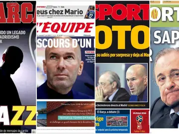 Las portadas recogen el adiós de Zidane Las portadas recogen el adiós de Zidane