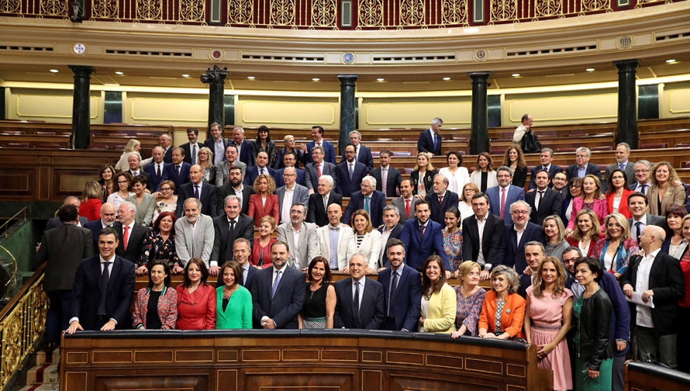 La bancada del PSOE en el Congreso