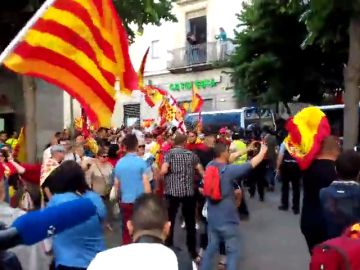 <p>Una manifestación de Tabarnia coincide con otra de los CDR en Mataró</p>