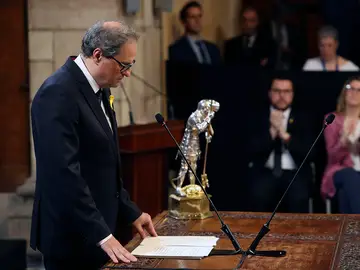 Quim Torra durante la toma de posesión de los consellers Quim Torra durante la toma de posesión de los consellers