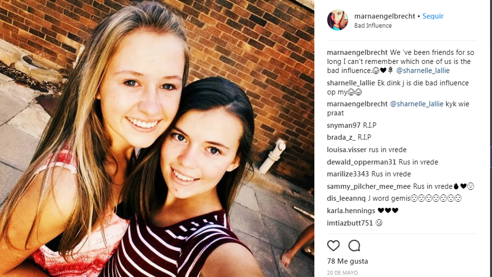 Las dos adolescentes asesinadas Las dos adolescentes asesinadas