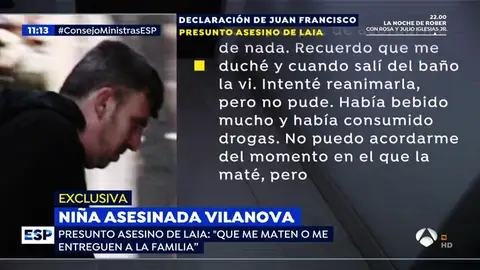 Declaración del presunto asesino de una menor en Vilanova Declaración del presunto asesino de una menor en Vilanova