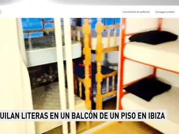 Alquilan literas en un balcón de un piso en Ibiza Alquilan literas en un balcón de un piso en Ibiza