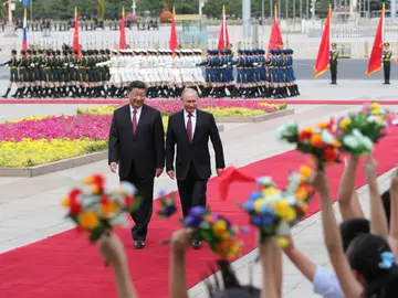 Los presidentes de Rusia Vladimir Putin y China Xi Jinping Los presidentes de Rusia Vladimir Putin y China Xi Jinping