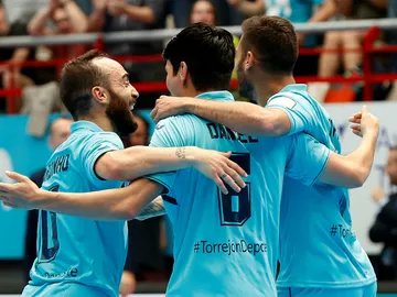 El Movistar Inter celebra un gol El Movistar Inter celebra un gol