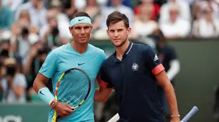 Nadal y Thiem posan juntos en la foto antes de la final Nadal y Thiem posan juntos en la foto antes de la final