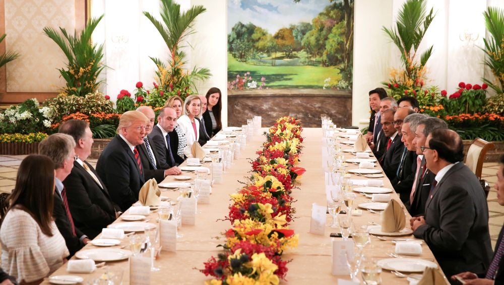 El primer ministro de Singapur, Lee Hsien Loong, y el presidente de EEUU, Donald Trump