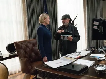 Robin Wright en el rodaje de 'House of cards' Robin Wright en el rodaje de 'House of cards'