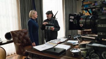 Robin Wright en el rodaje de 'House of cards'