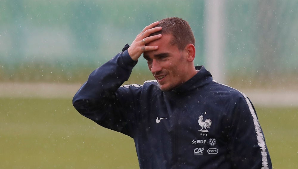Griezmann, durante un entrenamiento de Francia