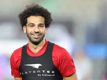 Mohamed Salah, estrella de Egipto, en un entrenamiento Mohamed Salah, estrella de Egipto, en un entrenamiento