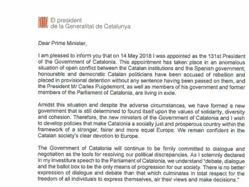 Fragmento de la carta remitida a las autoridades europeas. Fragmento de la carta remitida a las autoridades europeas.
