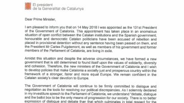 Fragmento de la carta remitida a las autoridades europeas.