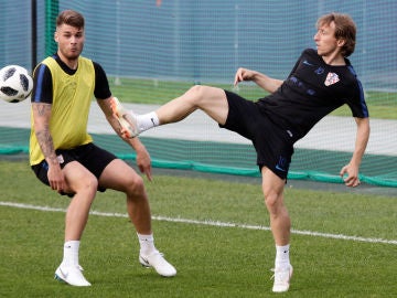 Luka Modric, en un entrenamiento de Croacia