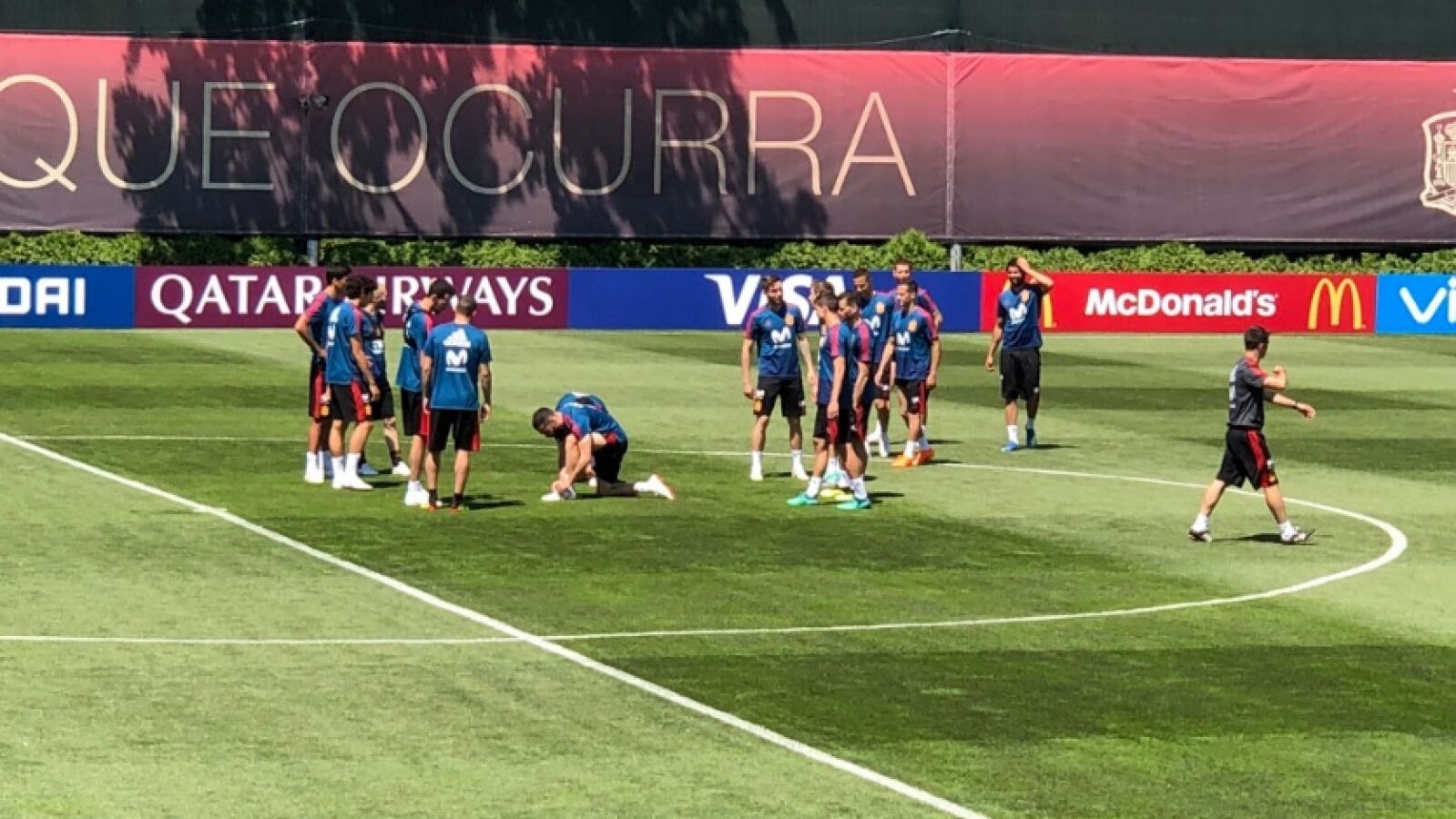 Dani Carvajal entrena con el grupo y Piqué completa el entrenamiento con normalidad
