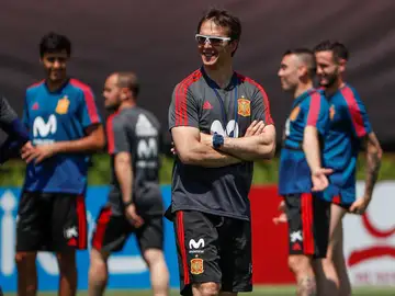 Julen Lopetegui, durante un entrenamiento de la Selección Julen Lopetegui, durante un entrenamiento de la Selección