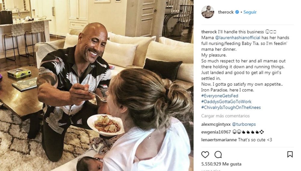 Imagen de Instagram de The Rock