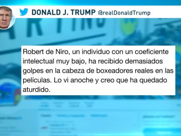 Trump dice que Robert de Niro tiene un coeficiente intelectual "muy bajo"