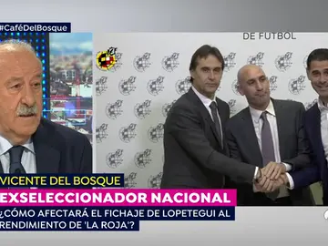 Vicente del Bosque, sobre el fichaje de Lopetegui por el Real Madrid: "Creo en la profesionalidad de Julen y su equipo. Es un asunto complejo" Vicente del Bosque, sobre el fichaje de Lopetegui por el Real Madrid: "Creo en la profesionalidad de Julen y su equipo. Es un asunto complejo"