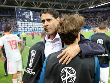 Fernando Hierro, tras el partido contra Irán Fernando Hierro, tras el partido contra Irán