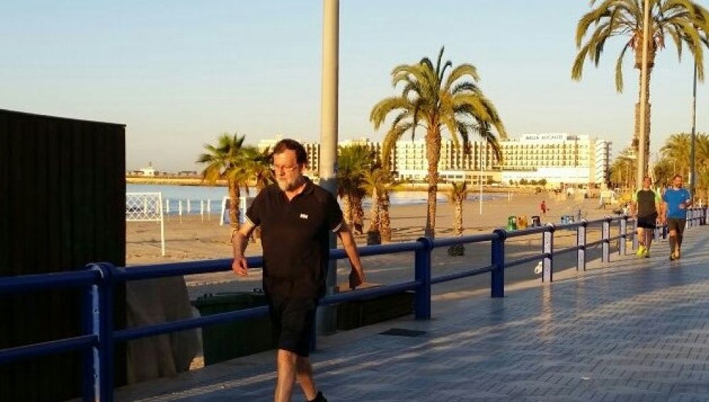 Mariano Rajoy, haciendo ejercicio en Alicante
