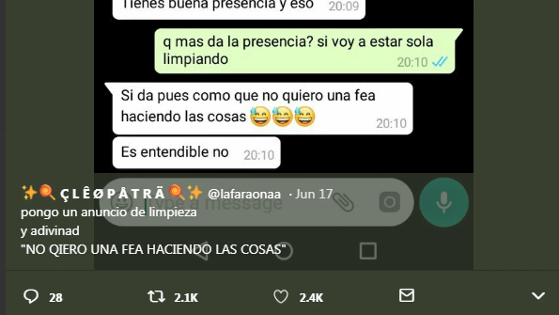 Captura del tuit Captura del tuit