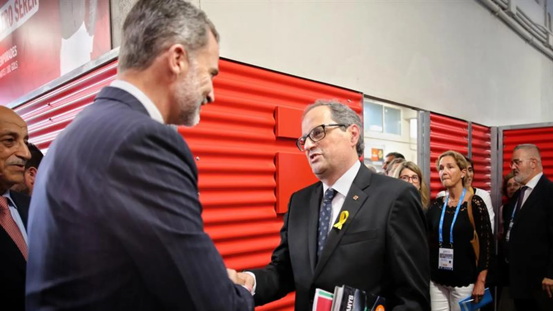 Quim Torra saluda al Rey en la inauguración de los Juegos del Mediterráneo Quim Torra saluda al Rey en la inauguración de los Juegos del Mediterráneo