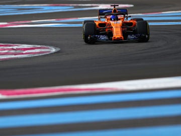 Fernando Alonso, durante la clasificación del GP de Francia