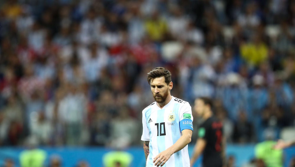 Messi, durante el partido contra Croacia