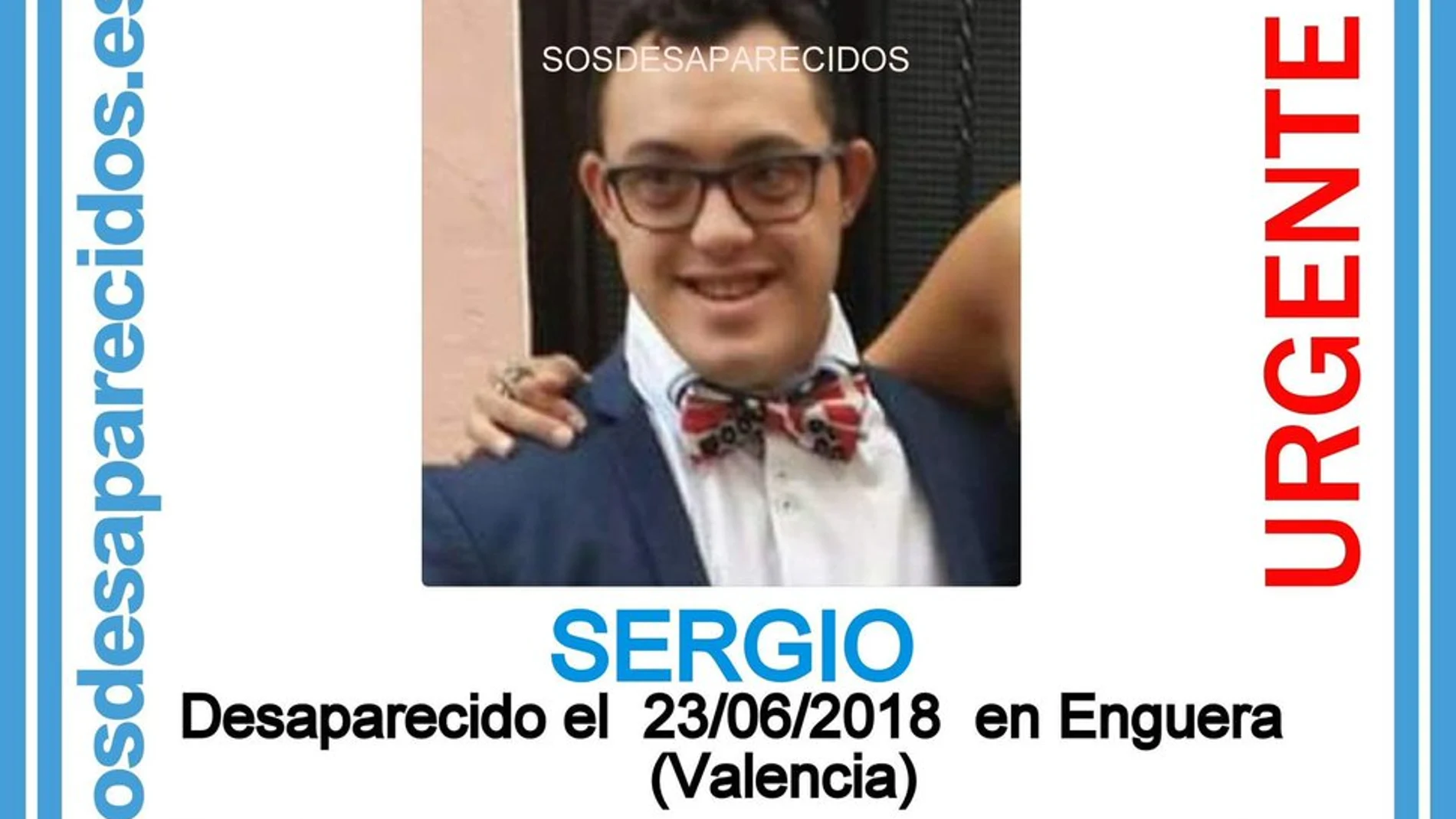 Sergio Requena Agulló, joven con síndrome de Down desaparecido en Valencia Sergio Requena Agulló, joven con síndrome de Down desaparecido en Valencia