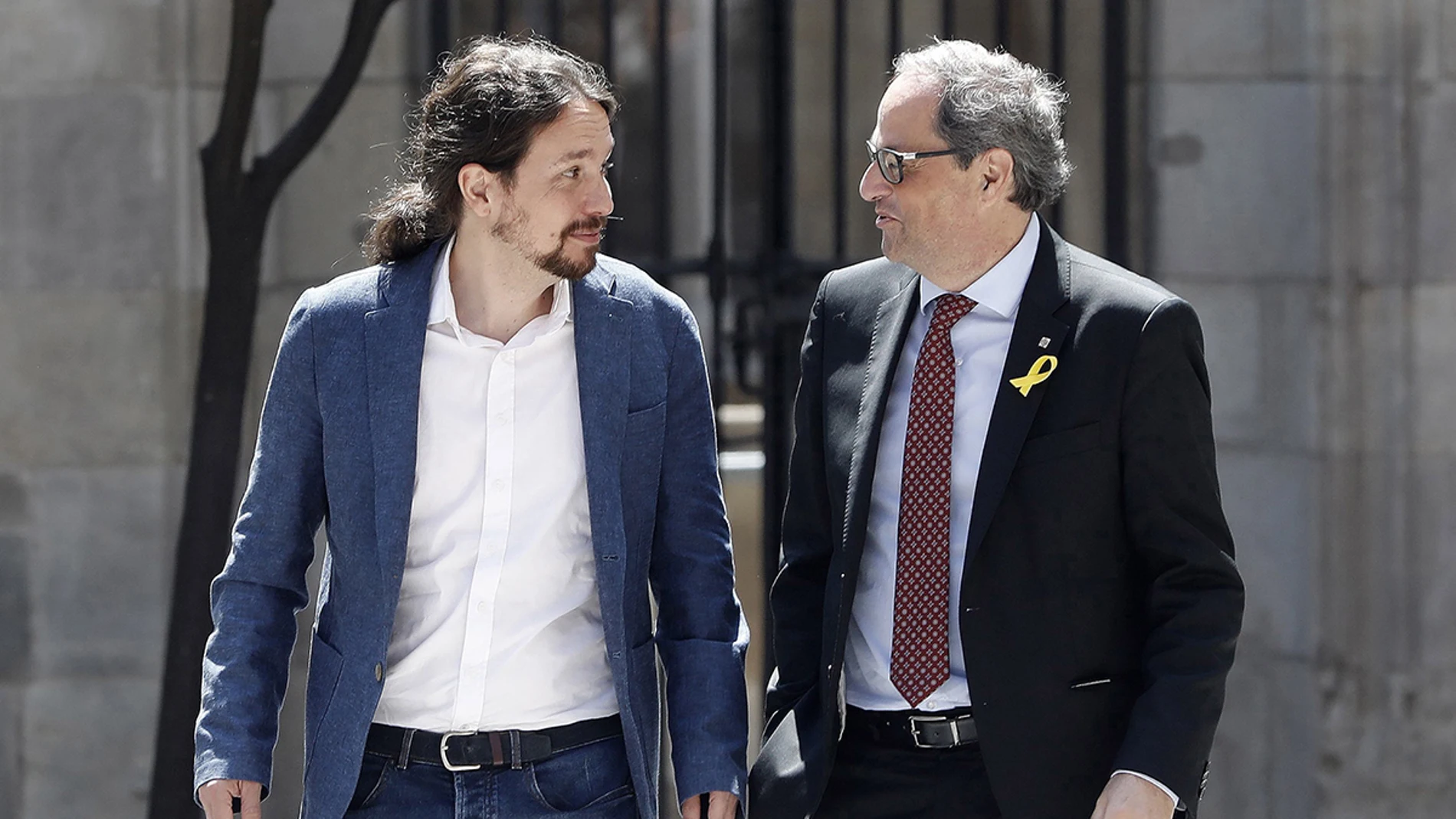 Pablo Iglesias y Quim Torra Pablo Iglesias y Quim Torra
