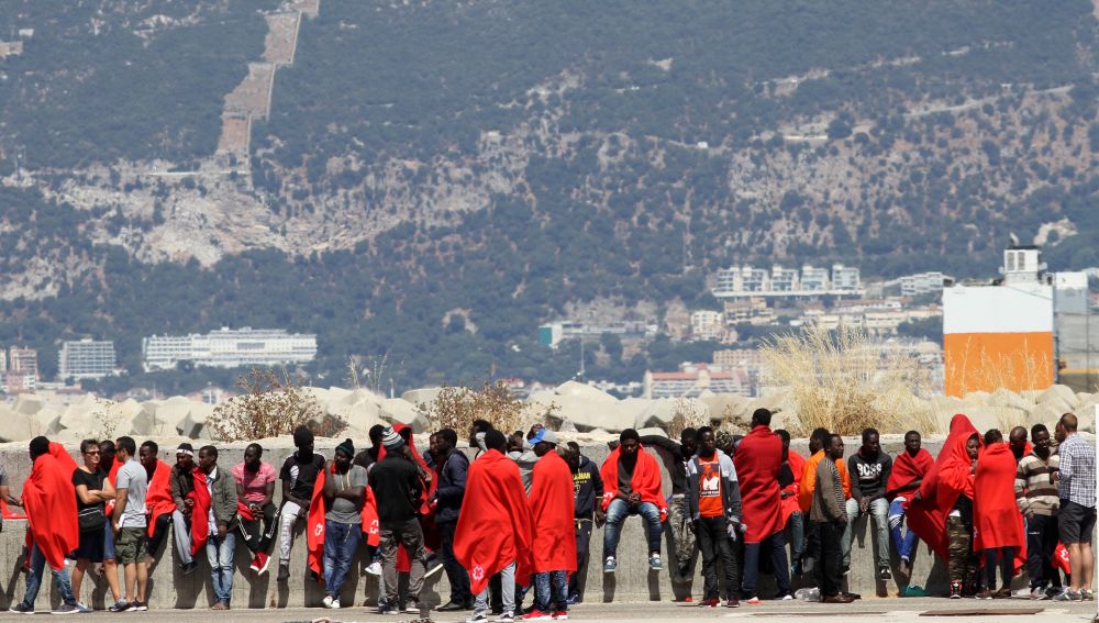 Inmigrantes rescatados en el Estrecho de Gibraltar