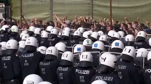 Simulacro en Austria ante la llegada de inmigrantes Simulacro en Austria ante la llegada de inmigrantes