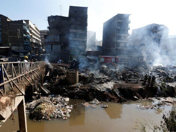 Imagen del incendio en el mercado de Kenia
