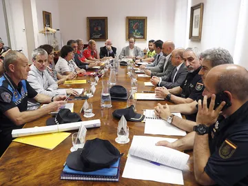 Imagen de la reunión por el dispositivo de seguridad en San Fermín Imagen de la reunión por el dispositivo de seguridad en San Fermín