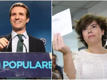 Pablo Casado y Soraya Sáenz de Santamaría, candidatos a liderar el PP Pablo Casado y Soraya Sáenz de Santamaría, candidatos a liderar el PP
