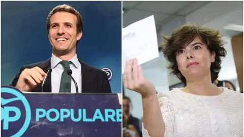 Pablo Casado y Soraya Sáenz de Santamaría, candidatos a liderar el PP Pablo Casado y Soraya Sáenz de Santamaría, candidatos a liderar el PP