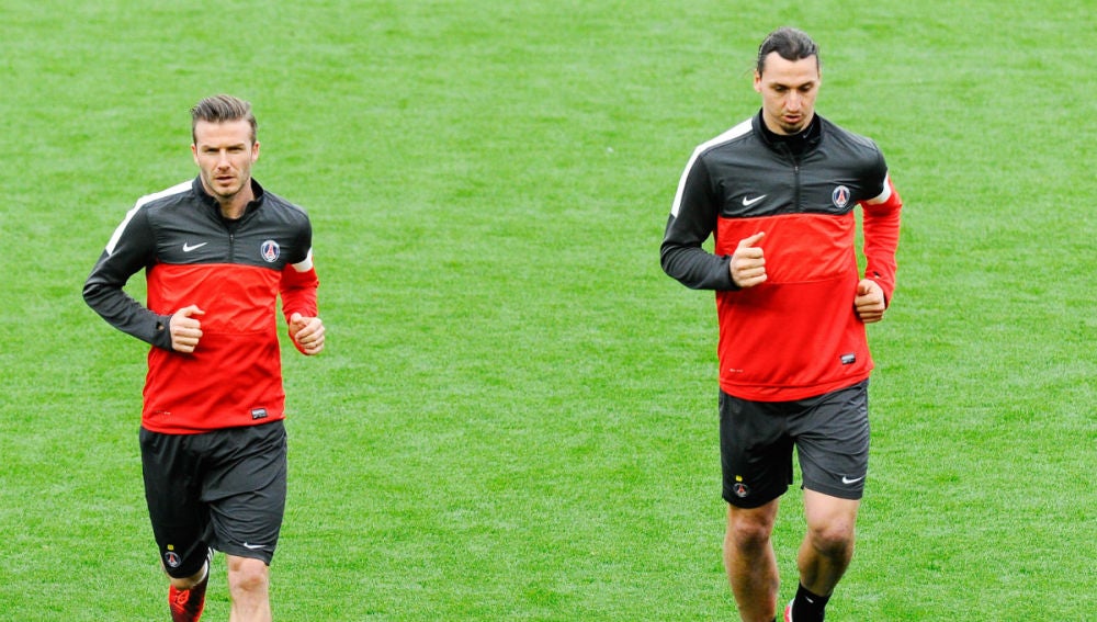Beckham e Ibrahimovic, en el PSG