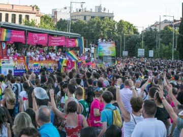 Asistentes a la manifestación del Orgullo Gay