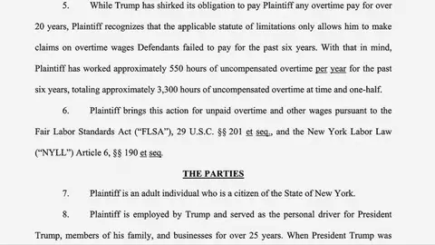 El antiguo chófer de Trump le demanda por no haberle pagado las horas extra El antiguo chófer de Trump le demanda por no haberle pagado las horas extra