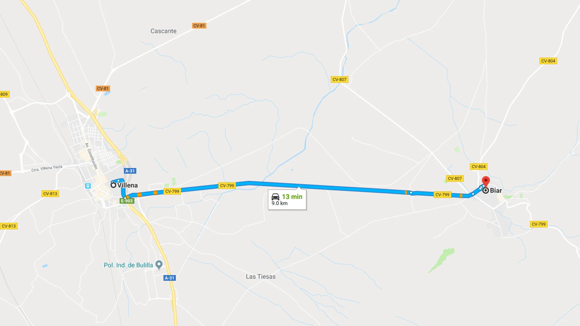 Imagen de la carretera en la que sucedió el accidente Imagen de la carretera en la que sucedió el accidente