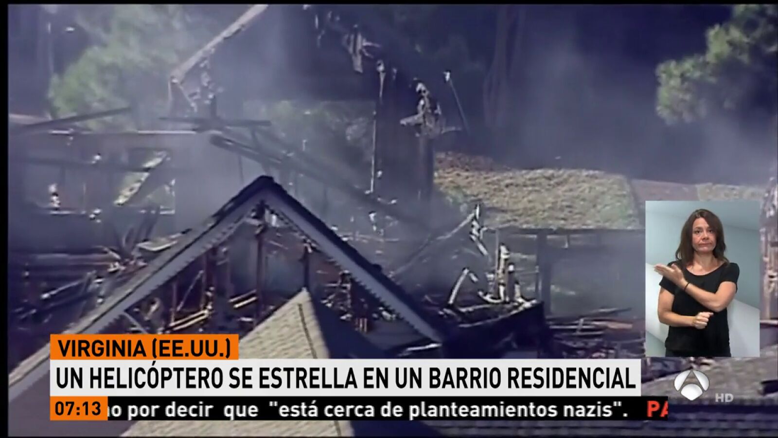 Al menos un muerto al estrellarse un helicóptero en un barrio residencial en el estado de Virginia
