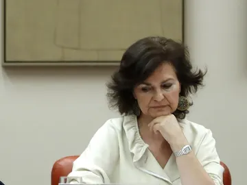 Carmen Calvo en rueda de prensa Carmen Calvo en rueda de prensa