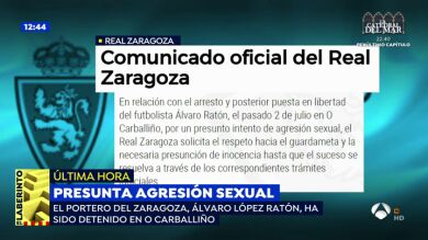 Álvaro Ratón, portero del Zaragoza, en libertad con cargos por un presunto intento de agresión sexual